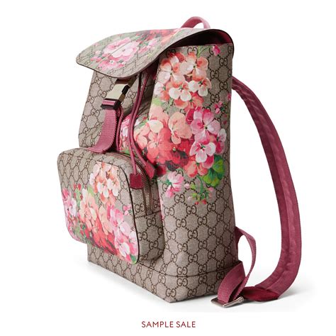 gucci backpack roses|Gucci backpack with blue flowers.